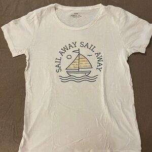 J. Crew White Collector Tee sz S
